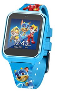 accutime kids nickelodeon paw patrol blue educational learning touchscreen smart watch toy for toddlers, boys, girls - selfie cam, games, alarm, calculator, pedometer (model: paw4316az)