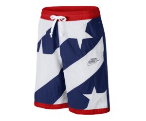 nike dri-fit throwback men's basketball athletic shorts american flag, blue void/white/university red/blue void, large