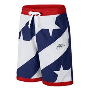 Nike Dri-Fit Throwback Men's Basketball Athletic Shorts American Flag, Blue Void/White/University Red/Blue Void, Large