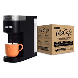 keurig k-slim single serve coffee maker with mccafé classic collection variety pack, 40 count k-cup pods
