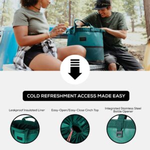 Igloo Reactor Portable 56-Can & Wine Bottle Soft Sided Insulated Leakproof Water Resistant Cinch Cooler-Tote Bag with Bottle Opener for Hiking, Camping, Fishing, & Picnic, Gray Asphalt