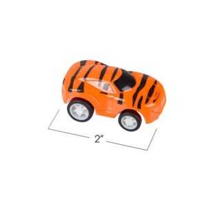 ArtCreativity 2 Inch Safari Pullback Mini Toy Cars, Set of 12, Pullback Racers with Fun Animal Patterns, Birthday Party Favors for Kids, Goodie Bag Fillers, Small Carnival & Contest Prize