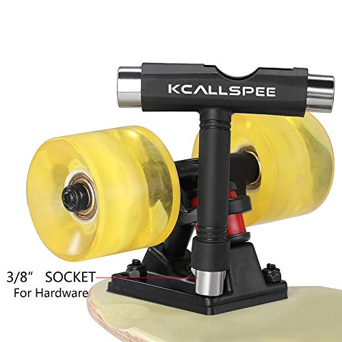 KCALLSPEE Skateboard Tool, All-in-One T Tool for Skating and Allen Key with Cross Screwdriver Head, Multi-Function Portable Skate Tools, Universal for Longboard Skateboard and More