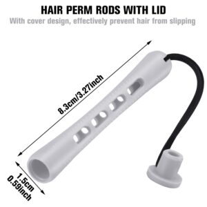 WILLBOND 60 Pcs Perm Rods for Long Hair Plastic Curl Rods Cold Wave Rods Hair Curling Roller for Hair Styling Hairdressing Tools(Gray, 0.59 Inch)