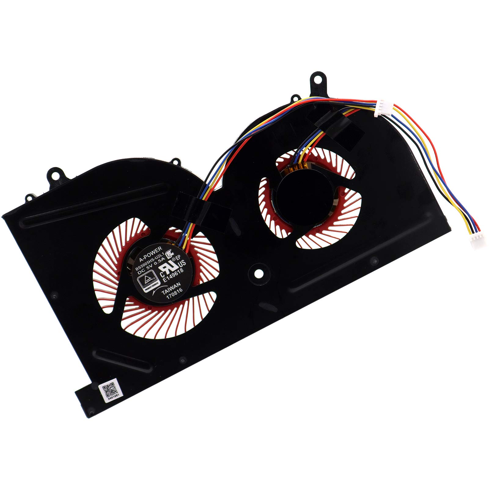 Deal4GO GPU Cooling Fan w/CPU Fan Replacement for MSi GS63 GS63VR GS73VR GS62 MS-16K2 MS-16K3 MS-16K4 MS-16K5 MS-17B1 MS-17B2 BS5005HS-U2F1 BS5005HS-U2L1