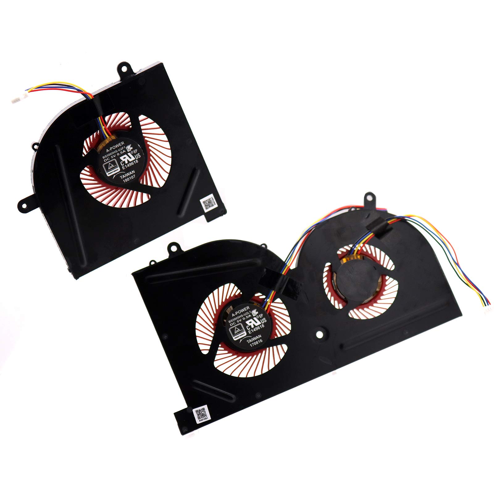 Deal4GO GPU Cooling Fan w/CPU Fan Replacement for MSi GS63 GS63VR GS73VR GS62 MS-16K2 MS-16K3 MS-16K4 MS-16K5 MS-17B1 MS-17B2 BS5005HS-U2F1 BS5005HS-U2L1