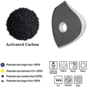 30 Pcs Activated Carbon Face Filters Anti Dust Replacements Parts for Most Sport Bicycle Cycling Mask Filters with 8 Exhaust Breathing Valves Replacement