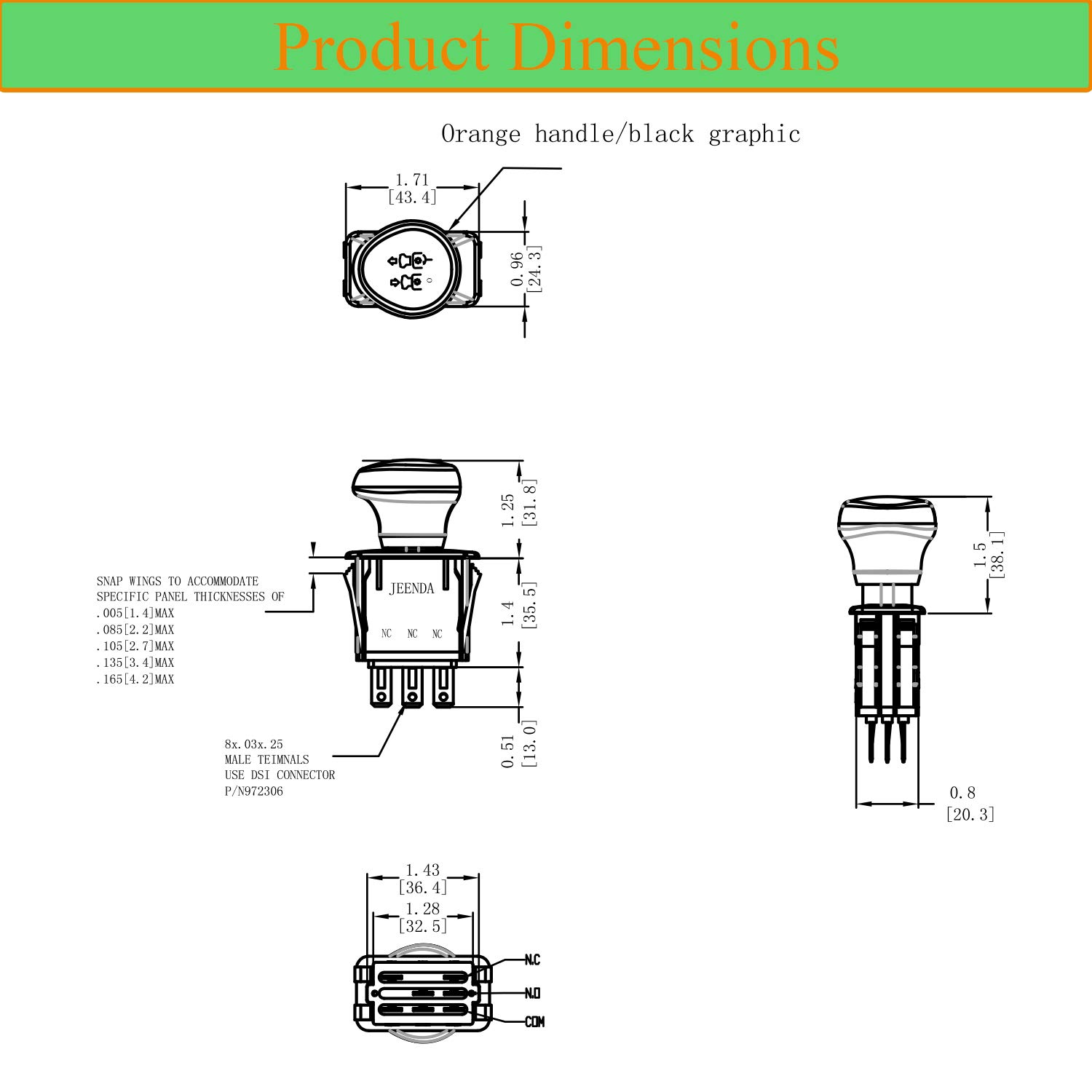 JEENDA Blade Clutch PTO Switch 430-180 12762 6201-308 for Cub Cadete MTD Rotary Delta Stens GT2186 GT2521 GT2523 GT2544 GT2550 GT2554 LT2138 LT2180 Z42 Z48 Z48L Z54 Z54L