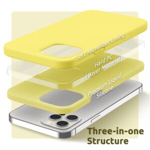 SURPHY Designed for iPhone 12 Pro Max Case 6.7 inches, Liquid Silicone Phone Case (with Microfiber Lining) for iPhone 12 Pro Max 2020, Yellow