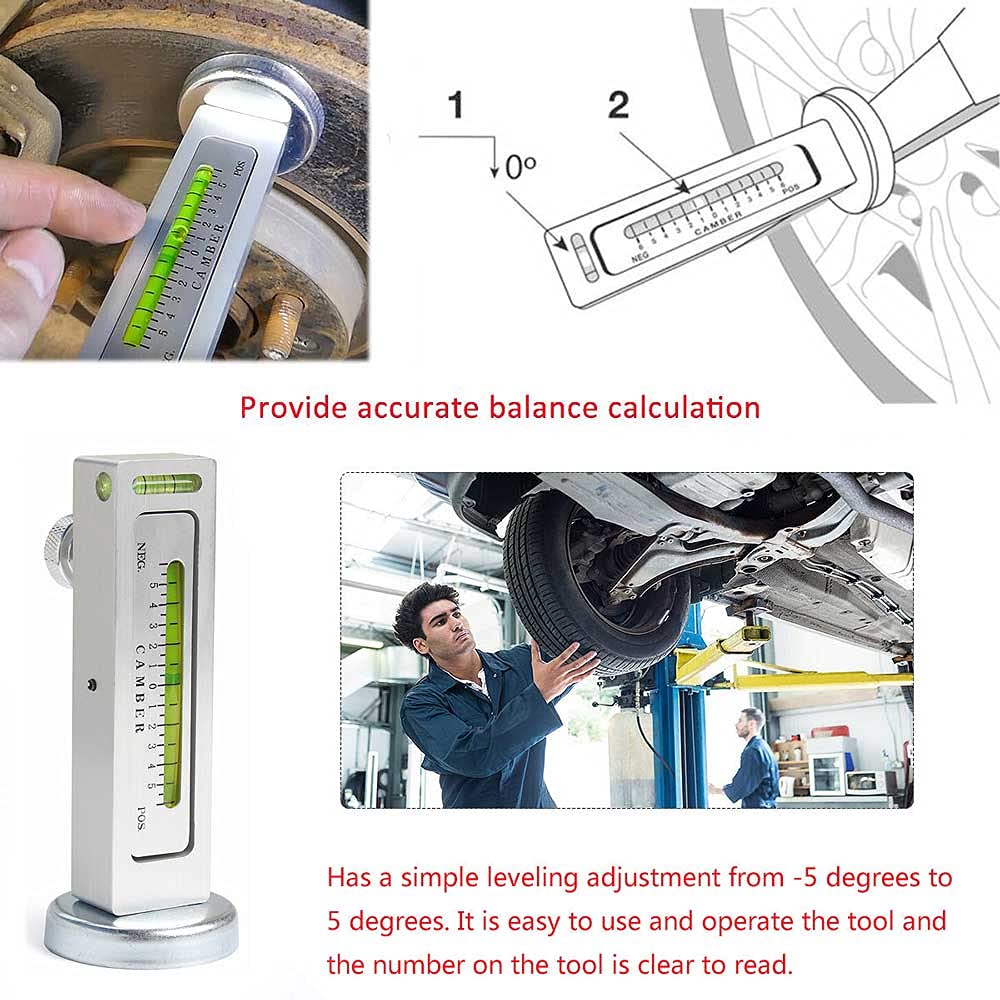 YQABLE Camber Gauge Castor Strut Wheel Alignment Adjustable Gauge Tool Camber Gauge Castor Strut Wheel Alignment for Car Truck