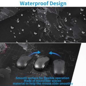 EFISH XX Large Gaming Mouse Map Pad 900×400×3MM (35.40X15.7X0.12 inch),with Non-Slip Base,Waterproof and Foldable Pad,Desktop Pad Suitable for Gamers,Suitable for Desktop,Office and Home,Black