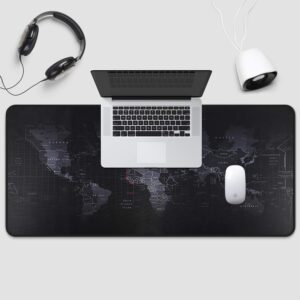 EFISH XX Large Gaming Mouse Map Pad 900×400×3MM (35.40X15.7X0.12 inch),with Non-Slip Base,Waterproof and Foldable Pad,Desktop Pad Suitable for Gamers,Suitable for Desktop,Office and Home,Black