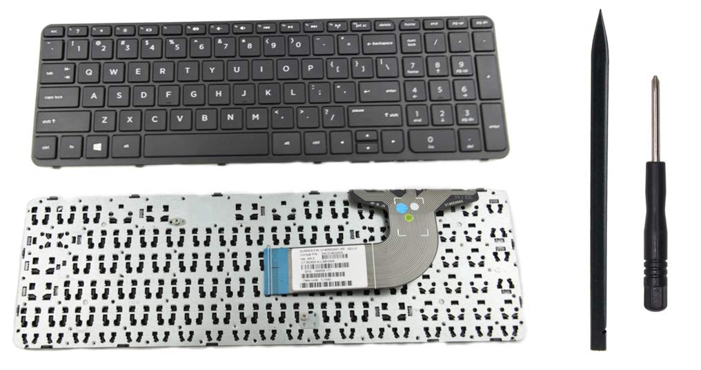 Replacement Keyboard Keys + Frame + Tool for HP Pavilion 15-E 15-N 15-D 15-G 15-R 15-A 15-S 15-H 15-F 776778-001 749658-001 708168-001 US Layout Repair Part