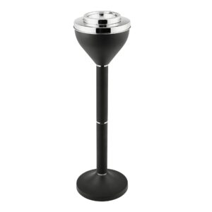 co-z ashtray with lid, smokeless standing outdoor ashtray for home garden patio cigarettes ash butt disposal, 24"or 16.5" stainless steel windproof stand outside cigar container ash tray, matte black