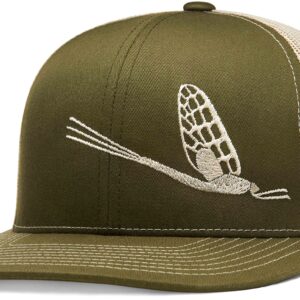 LARIX Trucker Hat - Mayfly - Moss Green, Beige/Beige - Mens Fly Fishing Hat