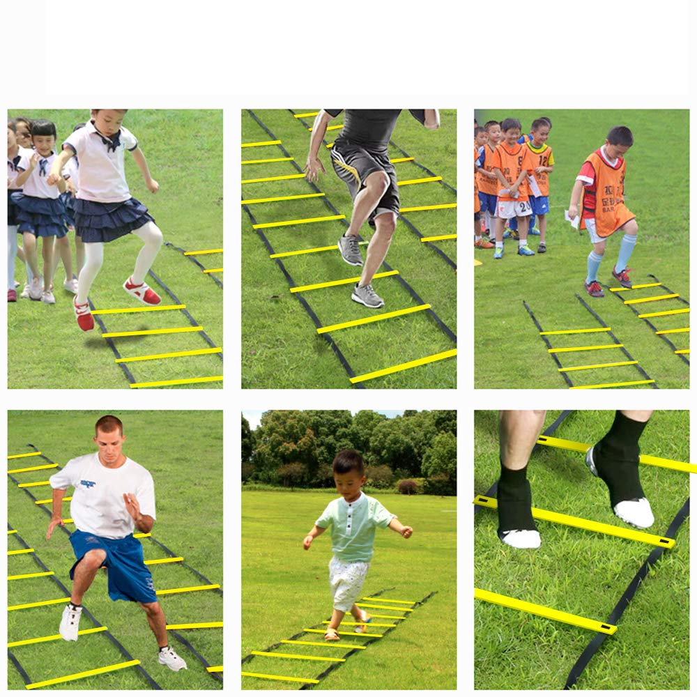 ASENVER Agility Ladder Training Ladder for Football Footwork Exercise Fitness with Carry Bag (1 Pc-12 Rungs)