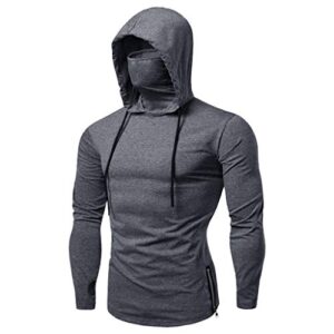 mens face_cover button sports sleeveless/short/long sleeve vest hooded splice large open-forked male tank tops shirt blouse with 𝗙𝗮𝗰𝗲 𝗠𝗮𝘀𝗸