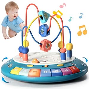 ltkfffdp baby crawling toys 6 to 12-18 months boy girl bump and go music light baby einstein toys for 1 year old, developmental infant gross motor toys for baby first birthday gift sensory toys