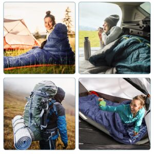 AGEMORE Cotton Flannel Sleeping Bag for Adults, Lightweight and Water Resistant Sleeping Bag for Warm Weather with 100% Cotton Lining, Great for Camping Backpacking, Hiking, Travel, Indoor and Outdoor