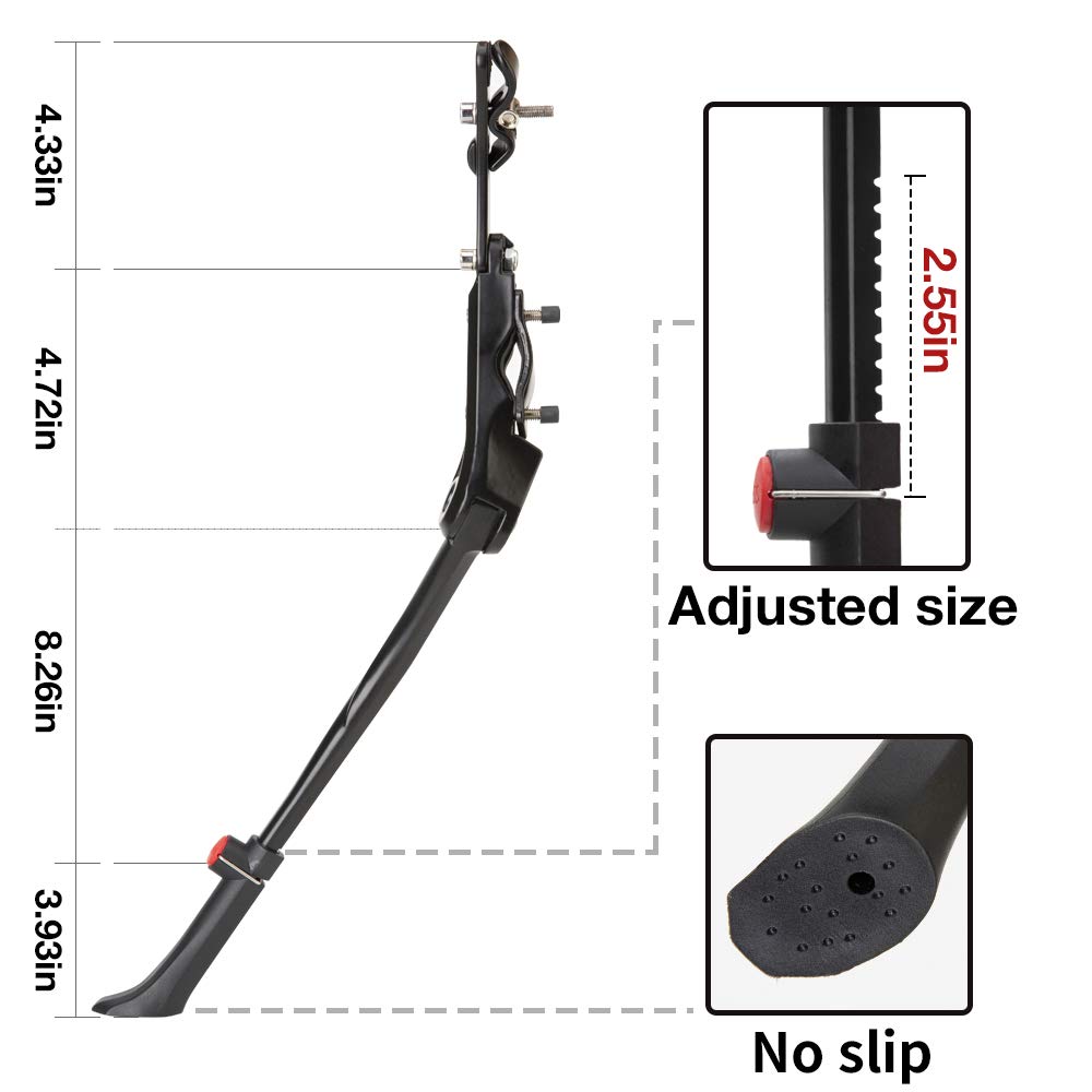 Totonia Bike Kickstand - Adjustable Bike Kickstand fits Most 24" - 29" Mountain Bike Aluminium Alloy Rear Mount Bike Kickstand