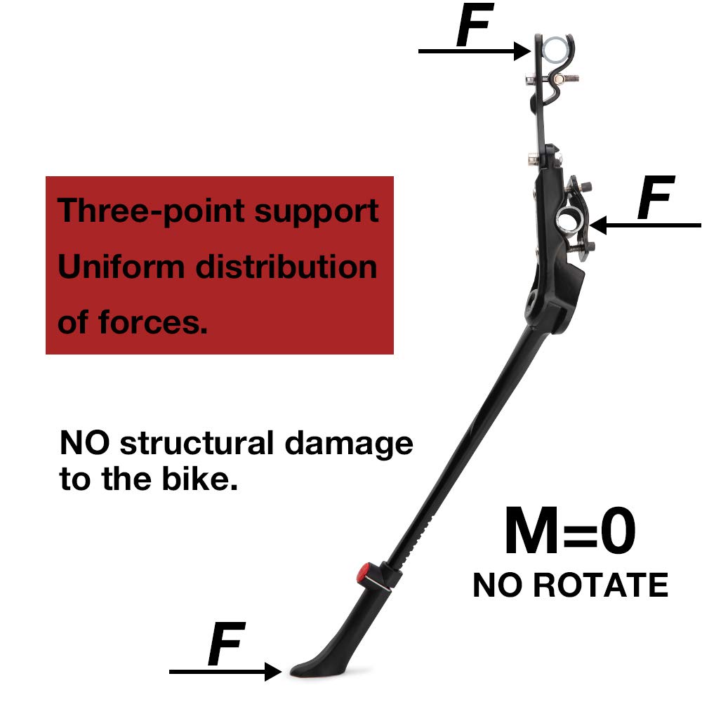 Totonia Bike Kickstand - Adjustable Bike Kickstand fits Most 24" - 29" Mountain Bike Aluminium Alloy Rear Mount Bike Kickstand