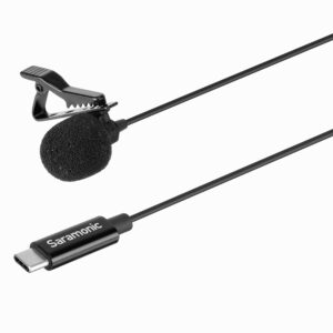 saramonic lavmicro u3b usb-c lavalier microphone for iphone 15, android, new ipad, computers & more with 19.7' cable & 90˚ adapter for vlogging, interviews, youtube, tiktok, live streaming