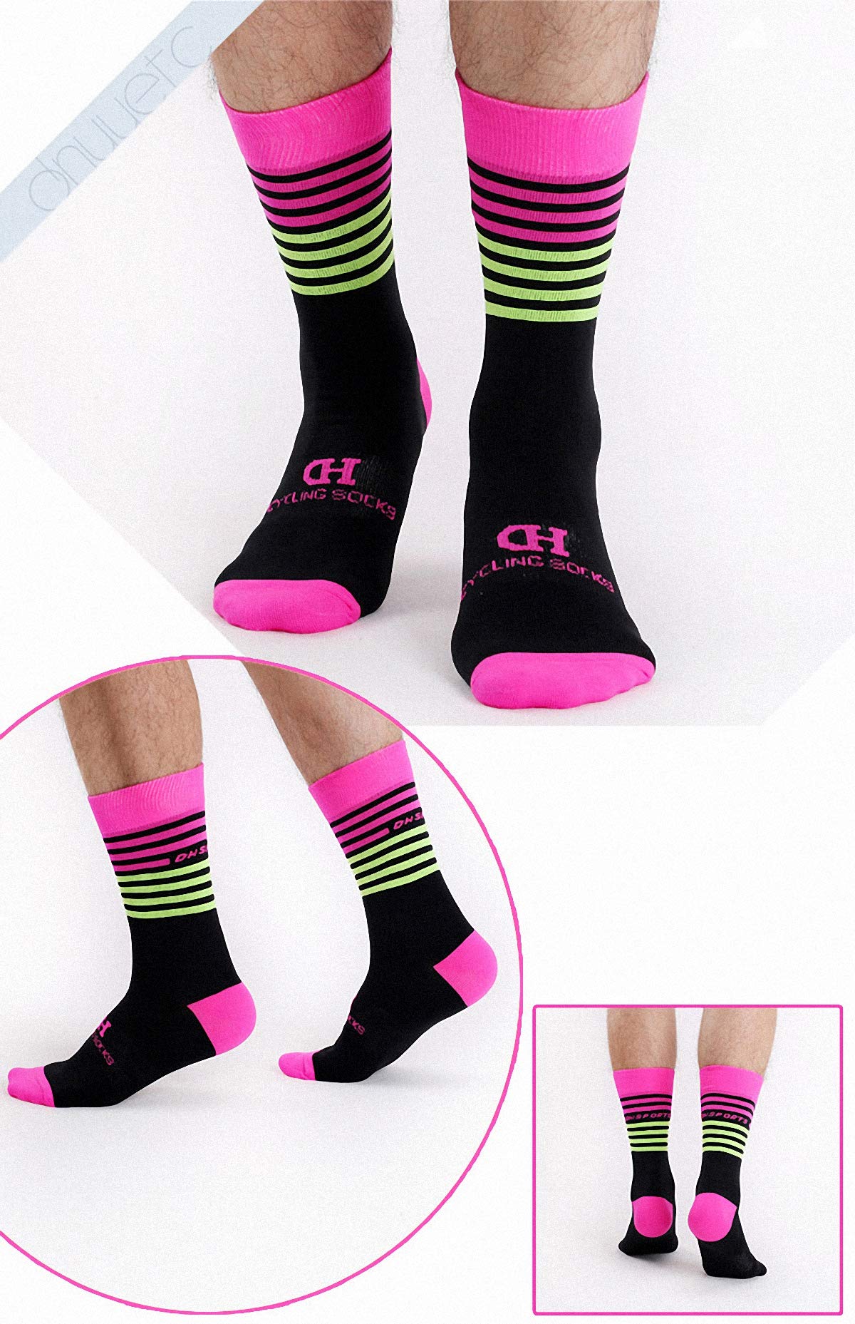 GuaziV Cycling Socks for Men & Women，Colorful Compression Hiking Socks Running Socks for Travelling, Walking, Climbing