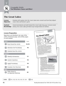 level n: the great lakes (reading informational text)