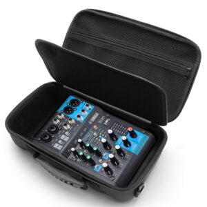 CASEMATIX Mixer Audio Case Compatible with Yamaha Mixer Mg06X, Yamaha AG03MK2 Mixer, MG06 Audio Interface or AG03 Streaming Mixer with Accessories - Includes Shoulder Strap and Travel Case Only