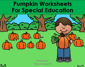 pumpkin worksheets for special education