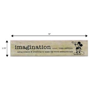 Open Road Brands Disney Mickey Mouse Imagination Definition Wood Plank Wall Decor - Inspirational Mickey Mouse Wall Art for Home Decorating