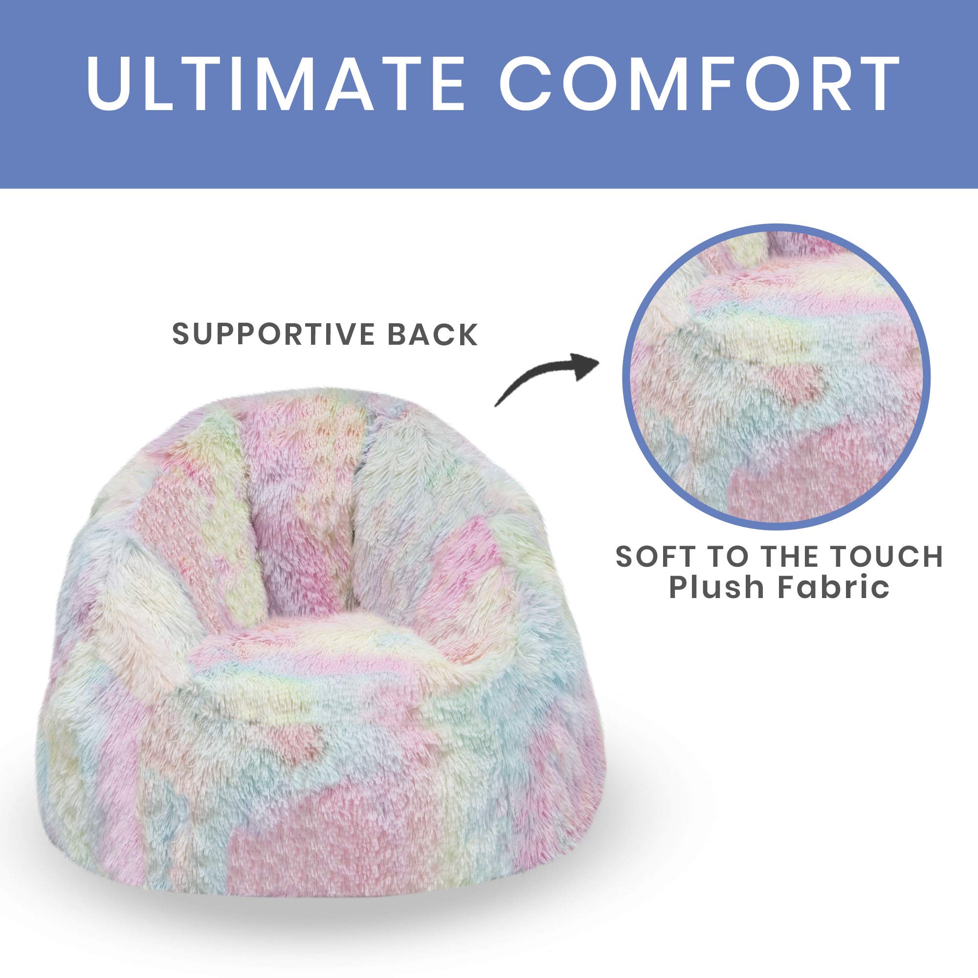 Delta Children Snuggle Foam Filled Chair, Toddler Size (for Kids Up to 6 Years Old), Tie Dye