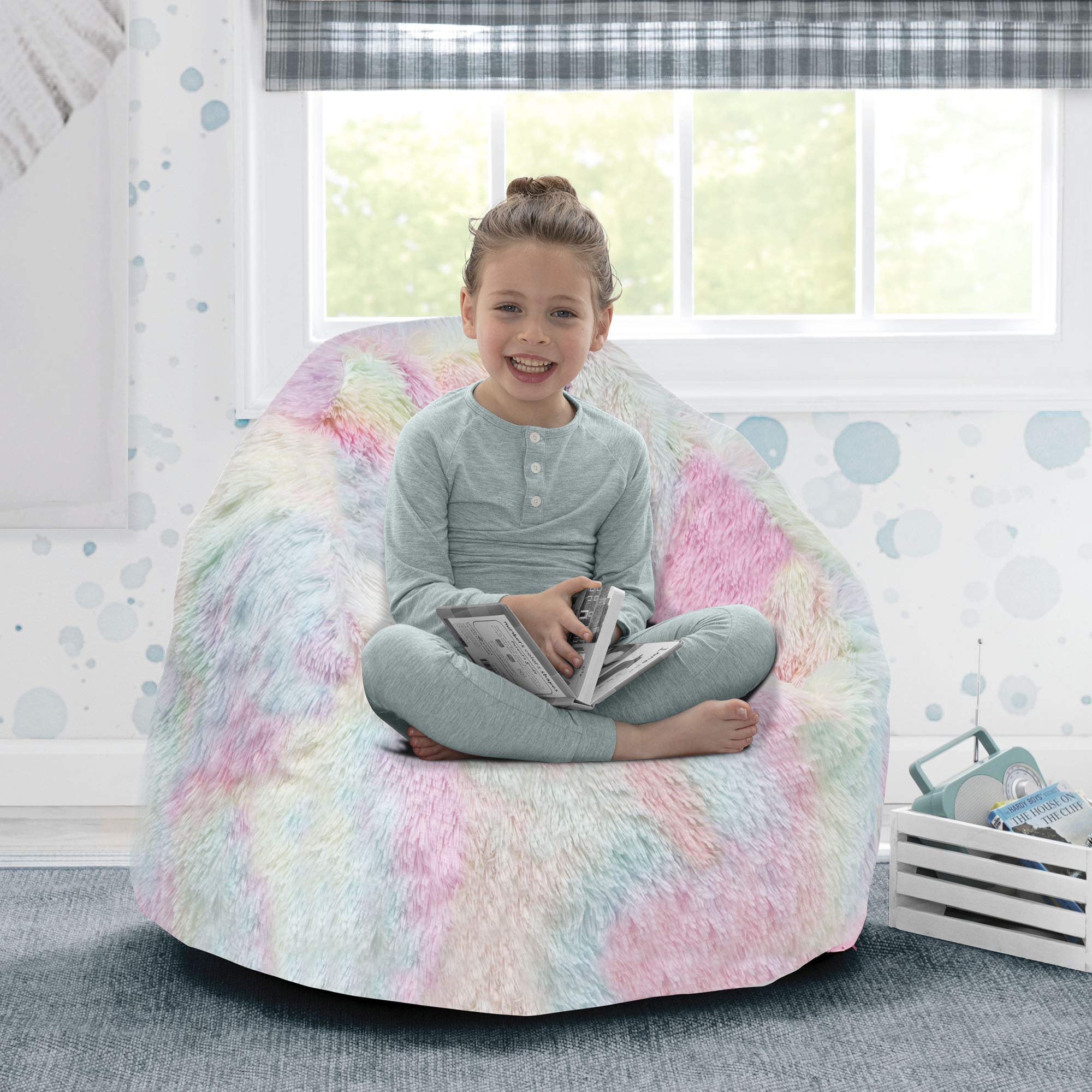 Delta Children Snuggle Foam Filled Chair, Toddler Size (for Kids Up to 6 Years Old), Tie Dye