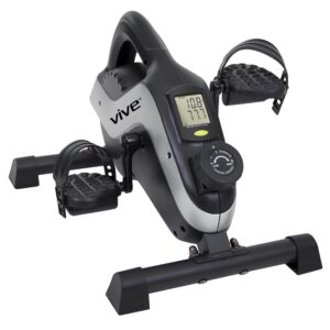 vive under desk bike (with app)- magnetic pedal exerciser - indoor cycling bike stationary - arm leg seated deskcycle bike exercise equipment for home and office - portable workout for seniors/adults