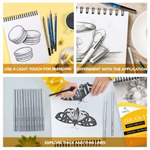 Bellofy 3 x Drawing Paper Pads 9” x 12” | 300 Sheets | 60lbs 85g | Acid Free Sketchbook Paper for Dry Media | Top Spiral Bound Sketchpad for Kids, Beginners, Artists & Professionals