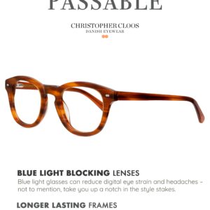 Christopher Cloos - Passable Bourbon - Danish Design Blue Light Glasses for Men & Women - Fashion designer glasses - Computer Glasses - Unisex - Non Prescription - Prescription Ready