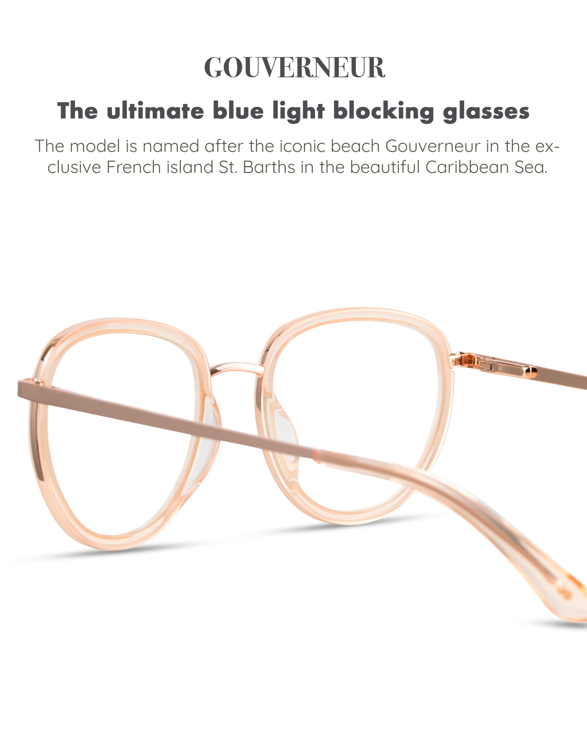 Christopher Cloos - Gouverneur - Champagne - Danish Design Blue Light Glasses for Men & Women - Fashion designer glasses - Computer Glasses - Unisex - Non Prescription - Prescription Ready