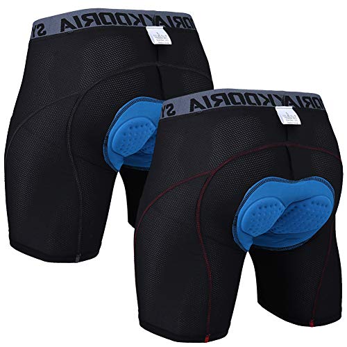 Sykooria 2 Pack Men's Bicycle Riding Pants Biking Clothes 3D Padded with Padding