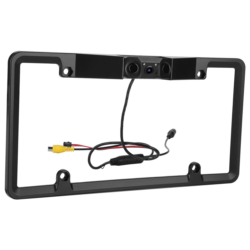 License Plate Camera License Plate Frame Backup Camera Night Vision Rear View Camera 170° Viewing Angle Waterproof High Sensitive Parking Sensor Radar for Cars,Trucks,SUVs Pickups