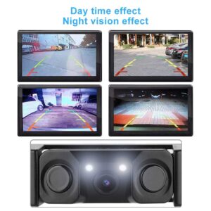 License Plate Camera License Plate Frame Backup Camera Night Vision Rear View Camera 170° Viewing Angle Waterproof High Sensitive Parking Sensor Radar for Cars,Trucks,SUVs Pickups