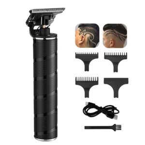 zero gapped trimmers, electric t blade hair trimmer baldhead hair clippers for men cordless usb rechargeable hair beard trimmer ceramic close cutting outliners salon grooming cutting kit