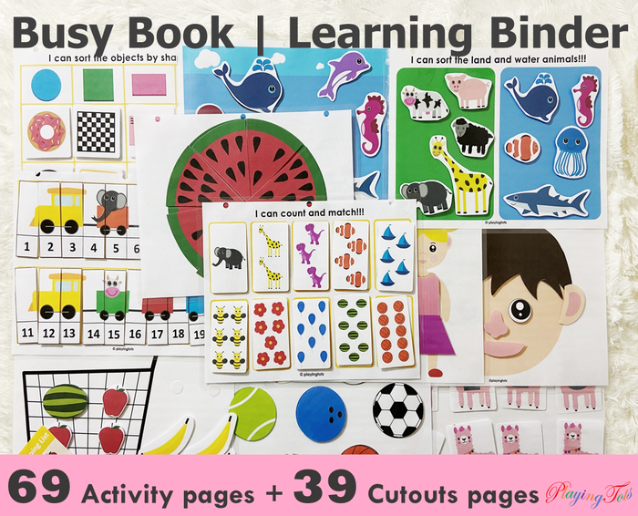 Busy Book Mega Pack, Learning Binder, Quiet Book, Worksheets, Toddlers and Preschoolers, SKU0009