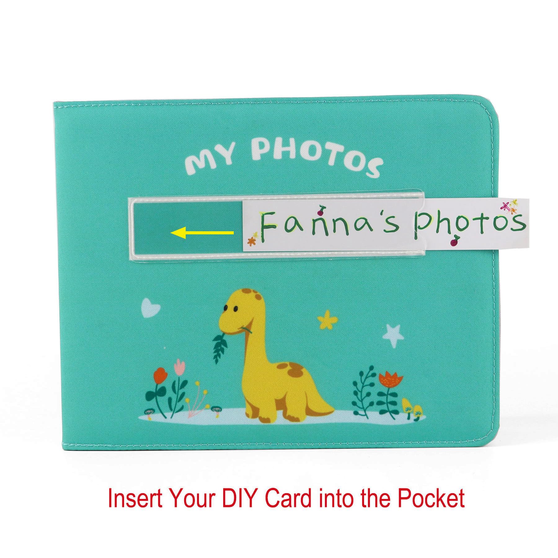 Baby's My First Photo Album of Dinosaur Theme, Soft Cloth Photo Album with Color Pages for 10 Pictures 4x6 inch