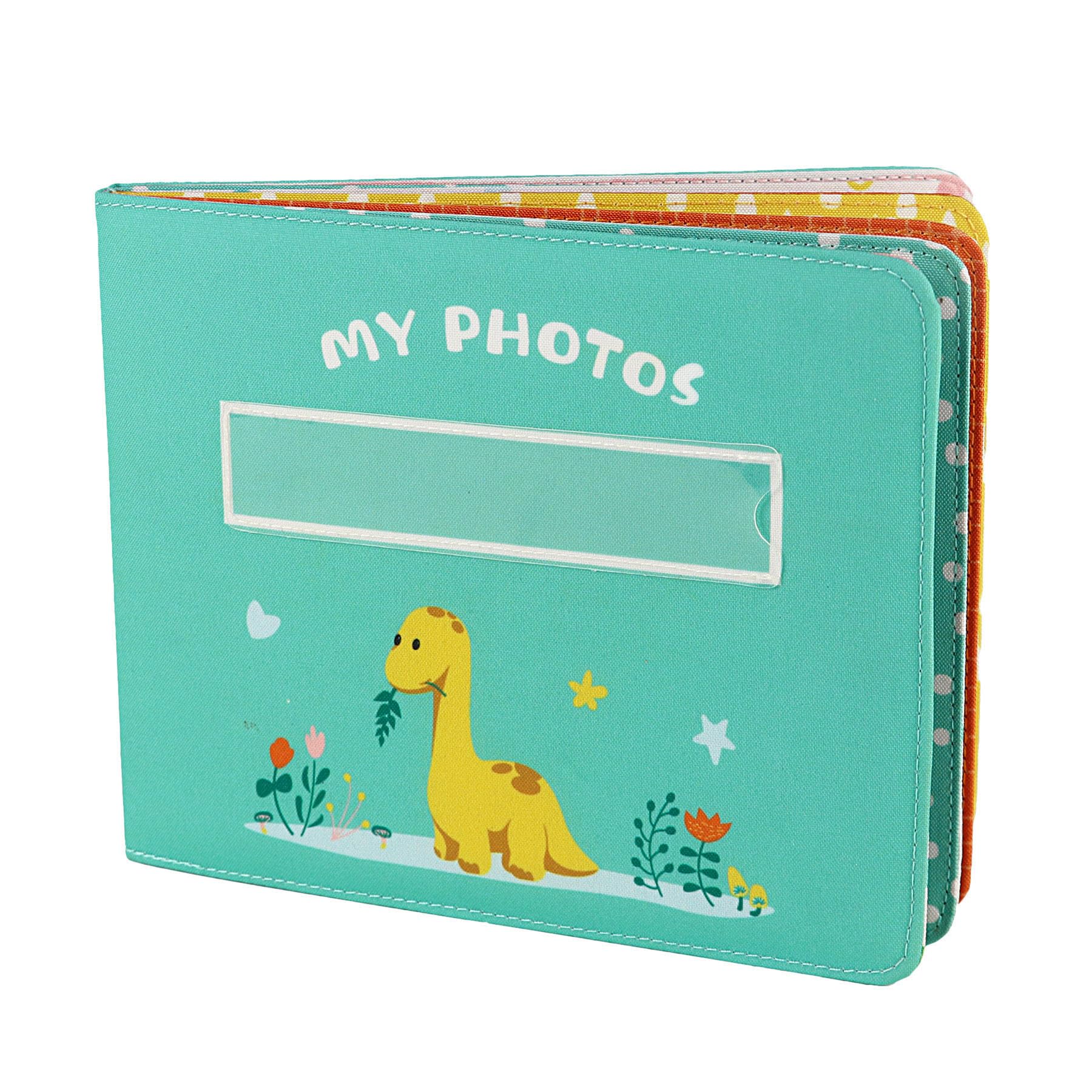 Baby's My First Photo Album of Dinosaur Theme, Soft Cloth Photo Album with Color Pages for 10 Pictures 4x6 inch