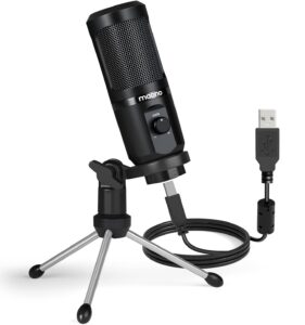 maono usb gaming microphone, pc computer condenser mic with gain for recording, podcasting, streaming, youtube, twitch, skype, compatible with ps5 ps4 mac laptop desktop (pm461tr)