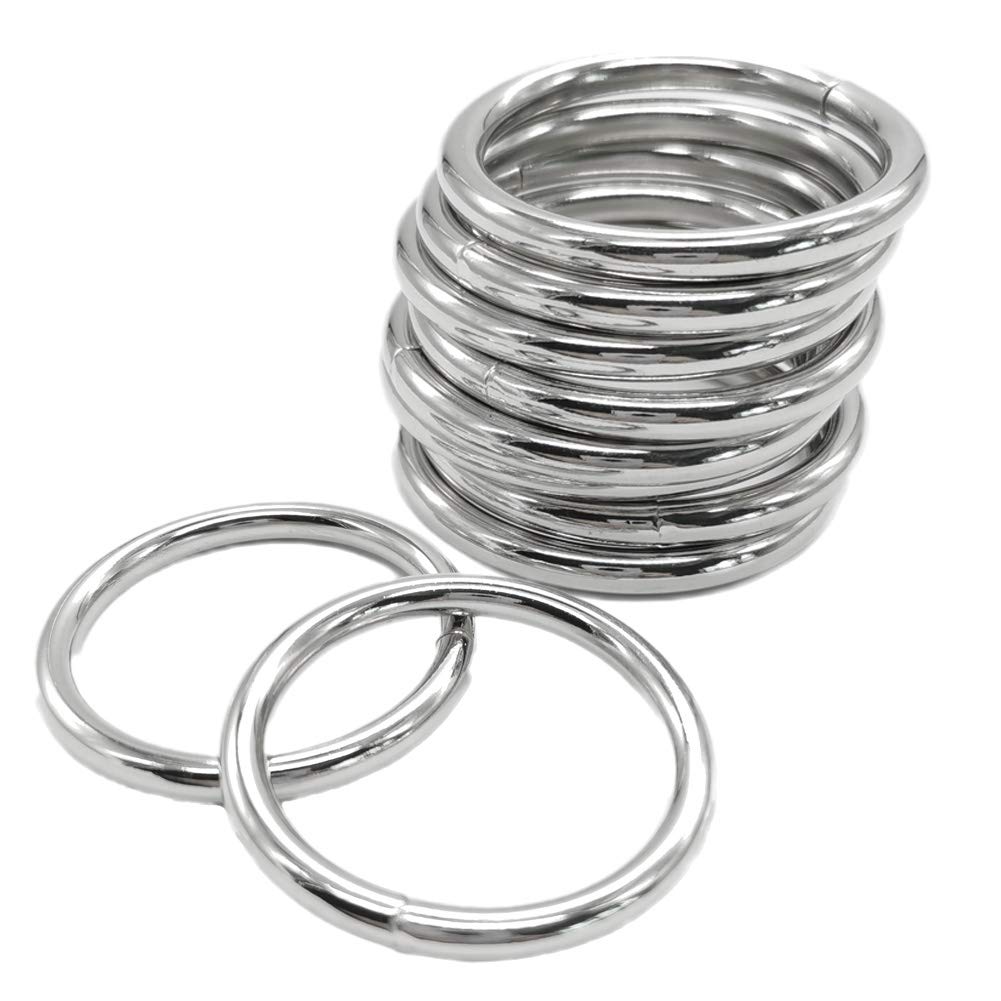 Ewparts Metal Rings for Macrame Metal Rings for Crafts 2 inch for Macrame Plant Hangers Dog Collars 10 Pack 5mm Thick Welded Heavy Duty Metal O Rings 2 in Buckle for Macrame Ring 50mm O Rings Metal