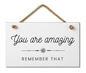 marvin gardens designs you are amazing remember that inspirational hanging wood wall sign 9.5 by 5.5 inches you are amazing (white), 9.5 x 5.5…