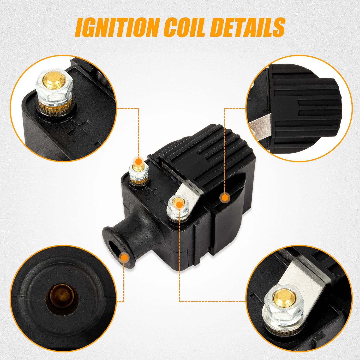 RANSOTO 2Pcs 18-5186 Ignition Coil Compatible with Mercury & Mariner Outboard Boat 6-125HP 140HP V135 V150 210CC Chrysler Force 40hp -150hp.Replaces 339-832757A4 339-7370A13