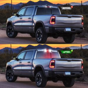 LED Third 3rd Brake Light Fit for Ford Ranger 1993-2011, Fit for Ford F250/ F350/ F450/ F550 Super Duty, Explorer Sport Trac 2001-2005, Fit for Mazda B2300/ B4000 1994-2010 (Black Housing Smoke Lens)