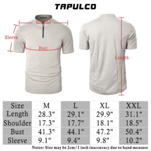 TAPULCO Mountain Bike Shirts for Men, Quick Dry Tech 1/4 Zip Pullover 2 Rear Pockets Moisture Wicking Breathable Sport Shirt Black Large